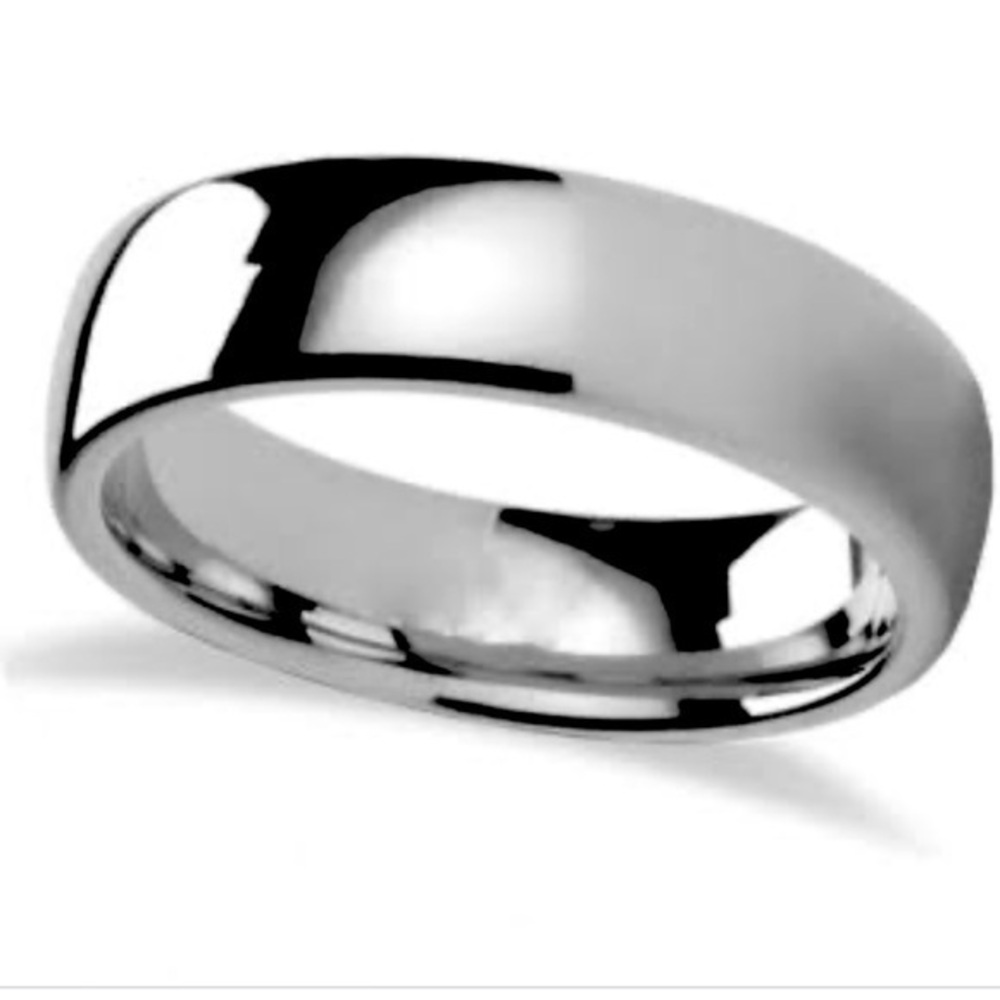 6mm wide Triton Tungsten Carbide Silver Wedding Band Ring sz 8 COMFORT FIT